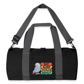 Papagei Grau - Recycelte Duffel Bag - Schwarz/Graphitgrau - Vorne