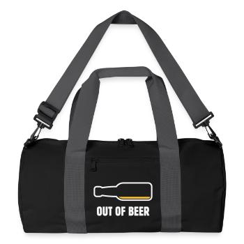 Out Of Beer (Bier / Bierchen / Biertrinker NEG 2C) - Recycelte Duffel Bag - Schwarz/Graphitgrau - Vorne