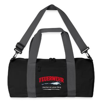 Feuerwehr Spruch Löschen ist Unser Ding - Recycelte Duffel Bag - Schwarz/Graphitgrau - Vorne