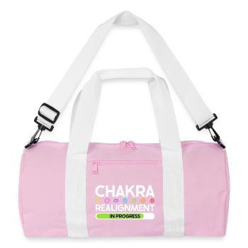 Alignement du chakra - Énergie en flux - Sac de sport recyclé - rose/blanc - Devant