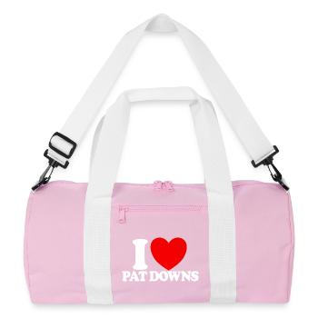 J’adore l’aéroport drôle Red Heart de Pat Down - Sac de sport recyclé - rose/blanc - Devant