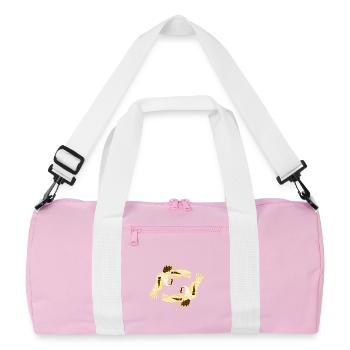 japanische Kraniche golden oriental - Recycelte Duffel Bag - Rosa/Weiß - Vorne