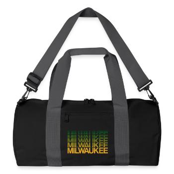 Milwaukee Gradient Blockprint - Recycelte Duffel Bag - Schwarz/Graphitgrau - Vorne