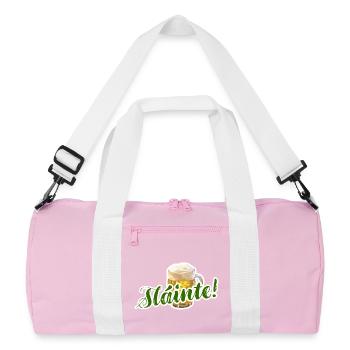 Skål – sláinte øl humor - Recycelte Duffel Bag - Rosa/Weiß - Vorne