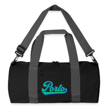 Porto Neon Script Retro - Recycled Duffel Bag - black/graphite grey - Front