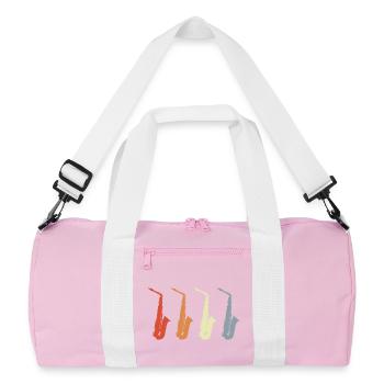 Modèles de saxophones vintage - Sac de sport recyclé - rose/blanc - Devant