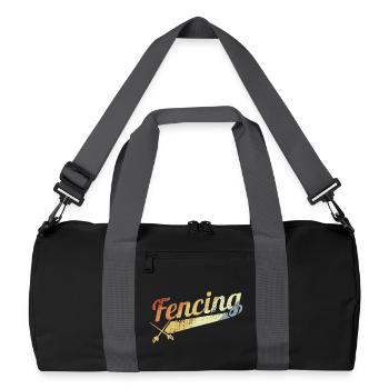 Fechten Vintage Look - Recycelte Duffel Bag - Schwarz/Graphitgrau - Vorne