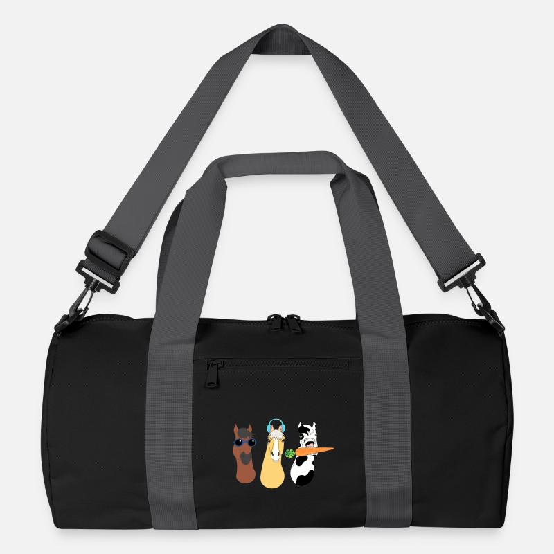 Funky Animal Design with Colorful Accessories Recycled Duffel Bag