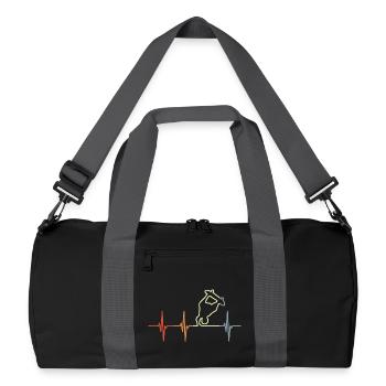 Skateboarder Kardiogramm - Recycelte Duffel Bag - Schwarz/Graphitgrau - Vorne