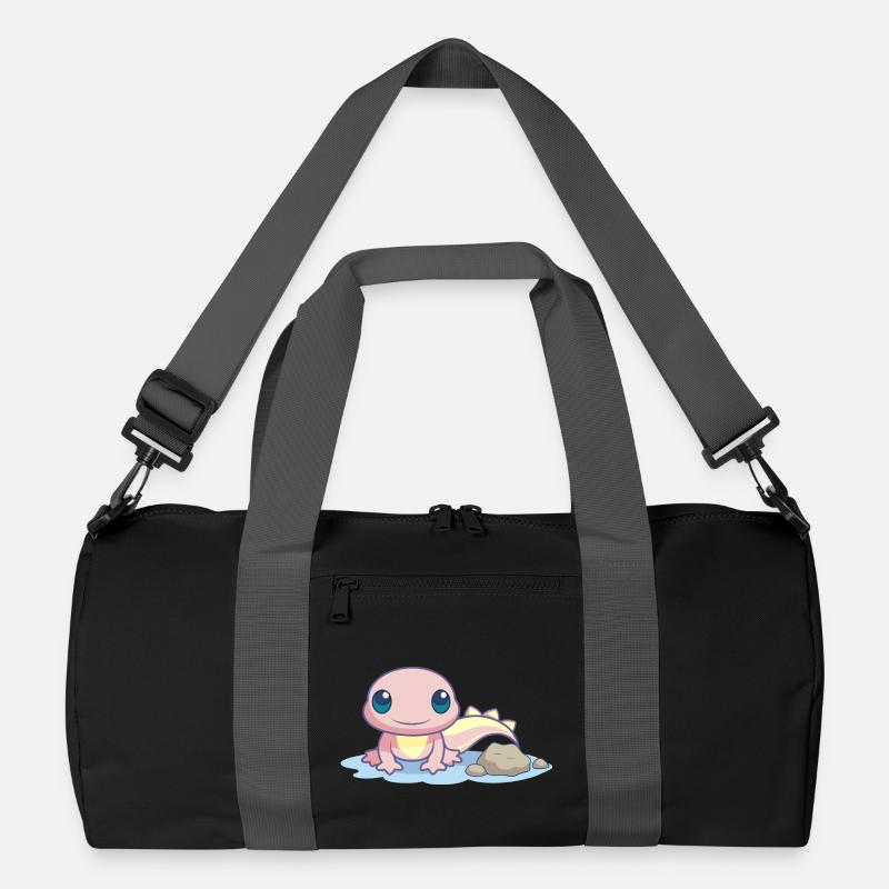 Kleiner rosa Salamander am Ufer Recycelte Duffel Bag