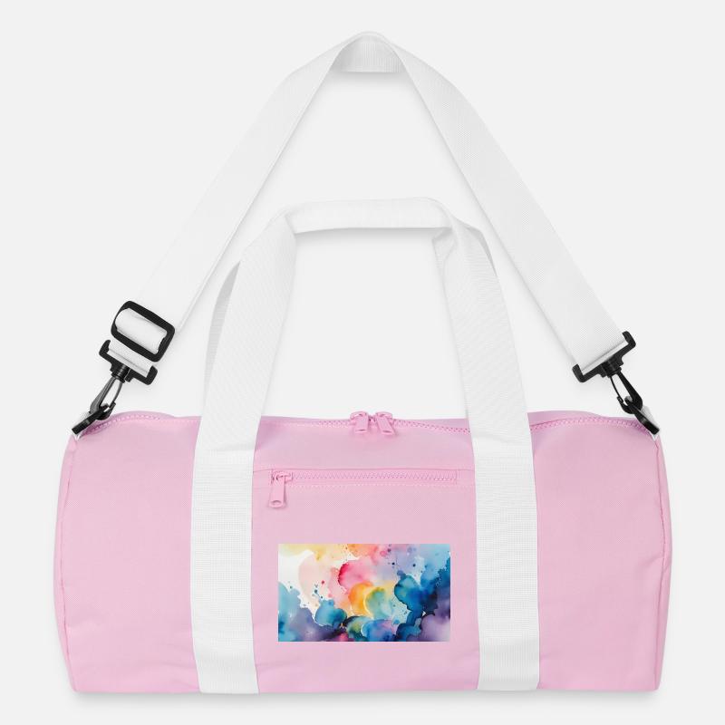 Watercolor Explosion Art Design Recycled Duffel Bag