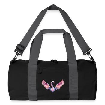 Geometric Swan with Gradient - Recycled Duffel Bag - black/graphite grey - Front