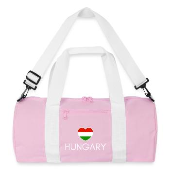 Herz mit ungarischer Flagge, ungarischer Stolz - Recycelte Duffel Bag - Rosa/Weiß - Vorne