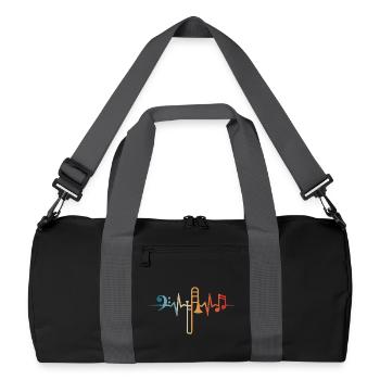 trombone battement de cœur tromboniste fanfare musique musicien - Sac de sport recyclé - noir/gris graphite - Devant