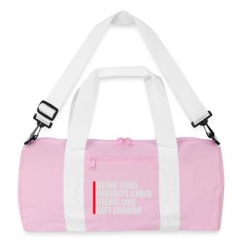 Being Your Favorite Child Seems Like Gift Enough - Recycled Duffel Bag - pink/white - Front
