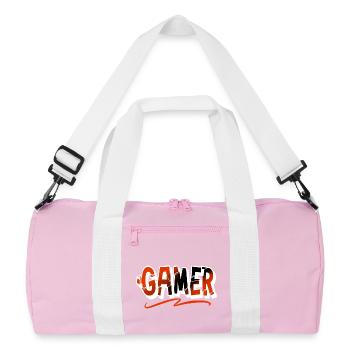 Gamer - Recycelte Duffel Bag - Rosa/Weiß - Vorne