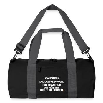Englisch-Deutsch-Reim 1 (Ver. A) - Recycelte Duffel Bag - Schwarz/Graphitgrau - Vorne
