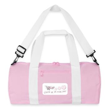 Love is in the air Vintage Rose Airy Love - Recycled Duffel Bag - pink/white - Front