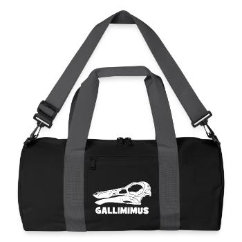 Fossile de crâne de Gallimimus - Sac de sport recyclé - noir/gris graphite - Devant