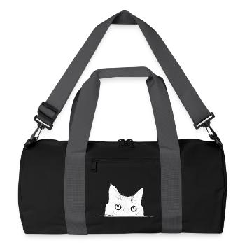 Peeping Cat - Recycled Duffel Bag - black/graphite grey - Front