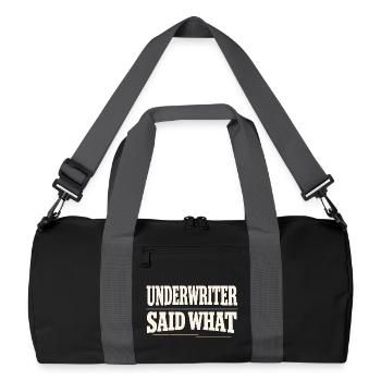 Courtiers en prêts hypothécaires, agents de prêt, - Sac de sport recyclé - noir/gris graphite - Devant
