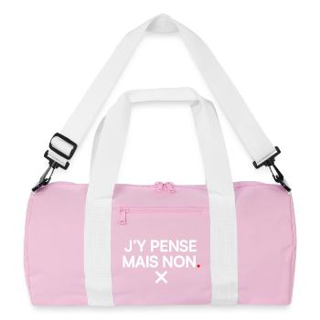 I'M THINKING ABOUT IT BUT NOT | Lazy humour - Recycled Duffel Bag - pink/white - Front