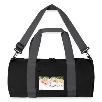 Bonne Journée des Femmes, Tulipes Roses - Sac de sport recyclé - noir/gris graphite - Devant