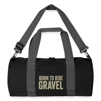 Né pour faire du gravel – Vélo de gravel - Sac de sport recyclé - noir/gris graphite - Devant