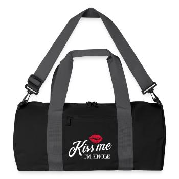Embrasse-moi je suis célibataire Kiss Tee - Sac de sport recyclé - noir/gris graphite - Devant
