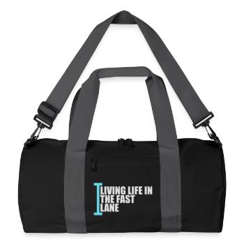 Life In The Fast Lane Schwimmer Lustig Pool Spruch - Recycelte Duffel Bag - Schwarz/Graphitgrau - Vorne