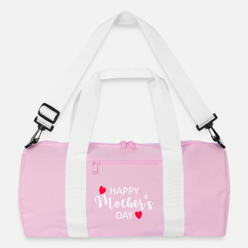 Happy Mother's Day Script Hearts Recycled Duffel Bag