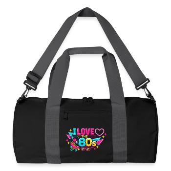 I love the 80s neon - Recycled Duffel Bag - black/graphite grey - Front