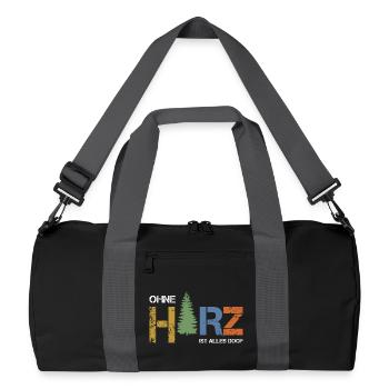 Ohne Harz ist alles doof - Recycelte Duffel Bag - Schwarz/Graphitgrau - Vorne