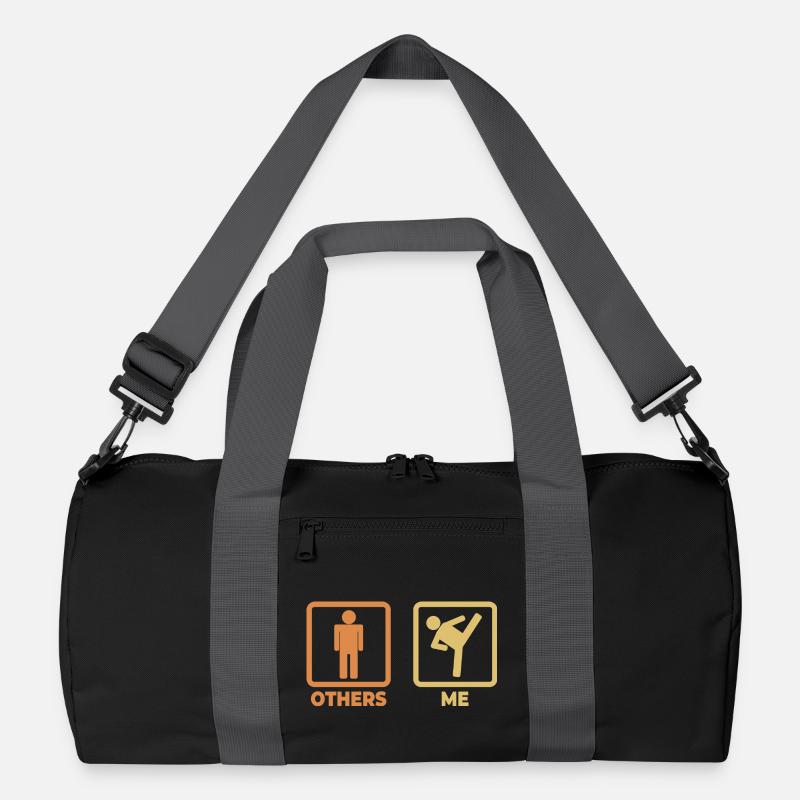 Kickboxer stick figures Recycled Duffel Bag