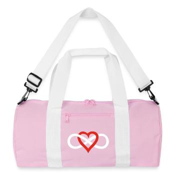 Infinite Love (White) - Recycled Duffel Bag - pink/white - Front
