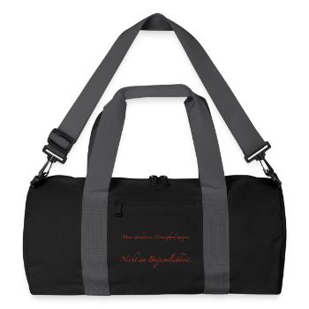 man wächst an Herausforderungen - Recycelte Duffel Bag - Schwarz/Graphitgrau - Vorne