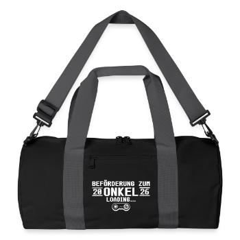 Werdender Onkel 2026 loading - Patenonkel - Recycelte Duffel Bag - Schwarz/Graphitgrau - Vorne