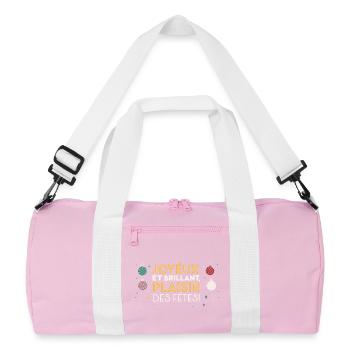 Happy and Brilliant Holiday Fun - Recycled Duffel Bag - pink/white - Front