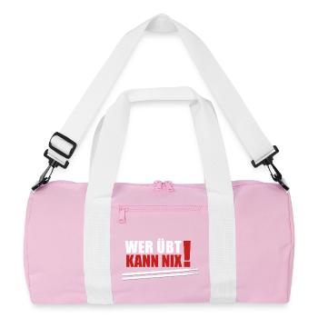 Qui s’entraîne ne peut rien faire - Sac de sport recyclé - rose/blanc - Devant