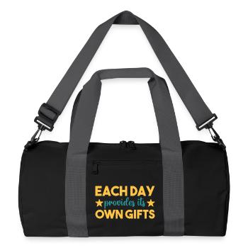 Each day a gift - Recycled Duffel Bag - black/graphite grey - Front