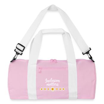 Inclusion matters with flower necklace - Recycled Duffel Bag - pink/white - Front