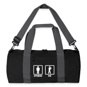 Hornist stick figure - Recycled Duffel Bag - black/graphite grey - Front
