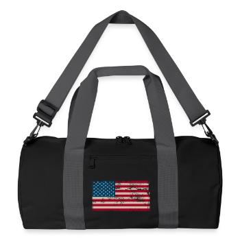 Drapeau américain vieilli - Sac de sport recyclé - noir/gris graphite - Devant