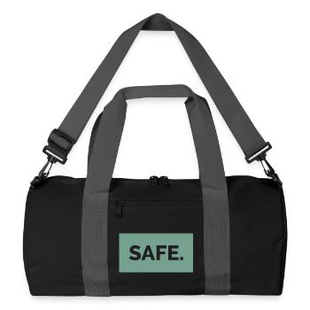 safe sicher absolut 100prozent geschenkidee - Recycelte Duffel Bag - Schwarz/Graphitgrau - Vorne