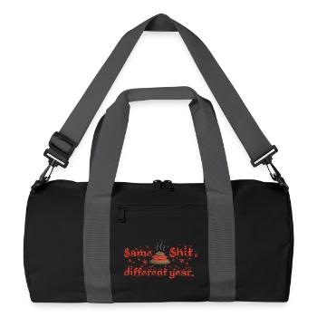 Same Shit - different year, ugly christmas - Recycelte Duffel Bag - Schwarz/Graphitgrau - Vorne