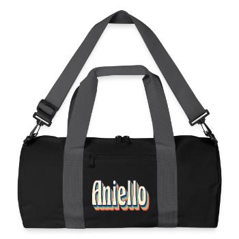 Aniello t-shirt retro vintage t-shirt gift - Recycled Duffel Bag - black/graphite grey - Front