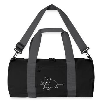 Mouse lineart - Recycled Duffel Bag - black/graphite grey - Front