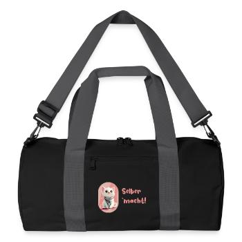 Proud cat "does it yourself" - Recycled Duffel Bag - black/graphite grey - Front