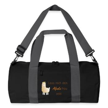 Lass mich dein Alpaka-Prinz sein! - Recycelte Duffel Bag - Schwarz/Graphitgrau - Vorne