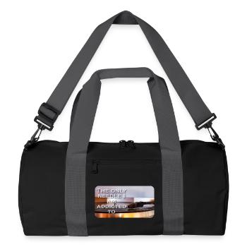 The only needle I am addicted to - Recycelte Duffel Bag - Schwarz/Graphitgrau - Vorne